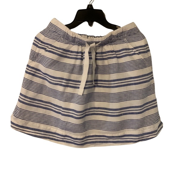 J.Crew Blue And White Stripped Linen Skirt Nautical look size O - Picture 3 of 11